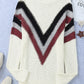 Contrast Dropped Shoulder Long Sleeve Sweater