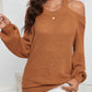 Cutout Back Cold Shoulder Long Sleeve Sweater