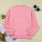 Daisy Notched Long Sleeve Sweater