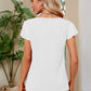 Ruched V-Neck Short Sleeve T-Shirt