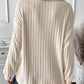 Ribbed Johnny Collar Long Sleeve T-Shirt