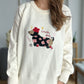 Puppy Round Neck Raglan Sleeve Sweater