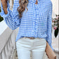 Frill Ruffled Plaid Long Sleeve Shirt