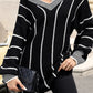 Striped V-Neck Long Sleeve Sweater