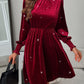 Glitter Mock Neck Long Sleeve Mini Dress