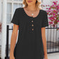 Eyelet Quarter Button Short Sleeve T-Shirt