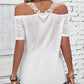 Full Size Lace Detail Short Sleeve T-Shirt