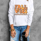 Letter Graphic Round Neck Long Sleeve Sweatshirt