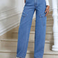 High Waist Straight Leg Jeans with Pockets