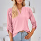 Notched Roll-Tab Sleeve T-Shirt