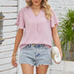 V-Neck Flutter Sleeve Blouse