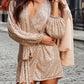 Sequin Surplice Tie Waist Mini Dress