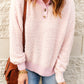 Button Detail Mock Neck Long Sleeve Sweater