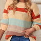 Color Block Round Neck Dropped Shoulder Sweater