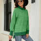 Heathered Slit High-Low Long Sleeve Top