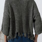 Distressed Round Neck Drop Shoulder Sweater