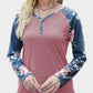 V-Neck Floral Long Sleeve T-Shirt