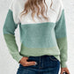 Color Block Boat Neck Sweater