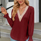 V-Neck Flounce Sleeve T-Shirt