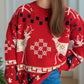 Christmas Element Round Neck Long Sleeve Sweater