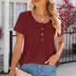 Eyelet Quarter Button Short Sleeve T-Shirt