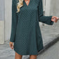 Printed V-Neck Long Sleeve Mini Dress