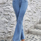 High Waist Flare Jeans with Pockets