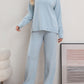 Mock Neck Long Sleeve Top and Pants Sweater Set