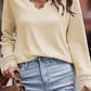 Lace Detail V-Neck Long Sleeve T-Shirt