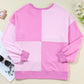 Contrast Half Button Long Sleeve Sweatshirt