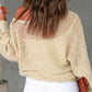 Openwork Boat Neck Raglan Sleeve Knit Top