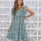 Ruffled Ditsy Floral Surplice Mini Dress