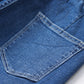 Elastic Waist Bootcut Jeans with Pockets