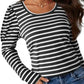 Striped Round Neck Long Sleeve T-Shirt