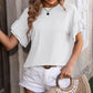 Ruffled Round Neck Short Sleeve Top