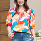 Printed Square Neck Half Sleeve Top