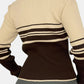 Striped Collared Neck Long Sleeve Knit Top