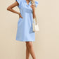 Ruffled V-Neck Cap Sleeve Mini Dress