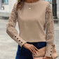 Round Neck Lace Long Sleeve Top