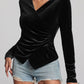 Ruched Surplice Long Sleeve Top