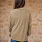 Side Slit Round Neck Long Sleeve T-Shirt