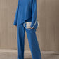 Asymmetrical Hem Knit Top and Pants Set