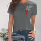 Heart Round Neck Short Sleeve T-Shirt