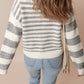 Striped Round Neck Dropped Shoulder Sweater