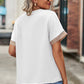 Openwork V-Neck Short Sleeve T-Shirt