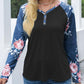 V-Neck Floral Long Sleeve T-Shirt