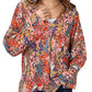 Floral V-Neck Long Sleeve Blouse