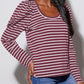 Striped Round Neck Long Sleeve T-Shirt