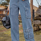 Loose Fit Long Jeans with Pockets