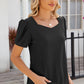 Eyelet Puff Sleeve T-Shirt